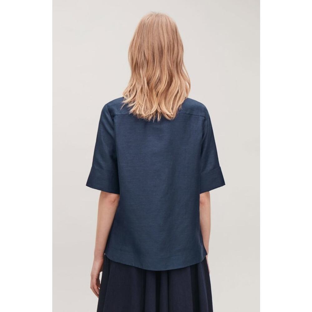 COS Boxy Linen-Shirt With Folded Sleeves Size 2 - Picture 3 of 7